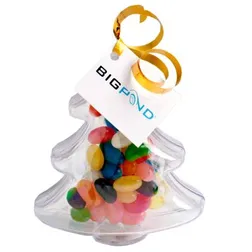 CC055A2 Mini Jelly Bean (Mixed or Corporate Colours) Filled Corporate Trees With Tag Attached - 50g