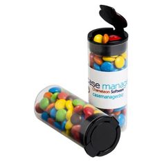 Clear Flip Lid Tube with Mini M&Ms Wedding Favour