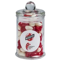 CC067A Mini Jelly Bean (Mixed Or Corporate Colours) Filled Glass Corporate Jars - 115g