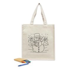 Colouring Executive Canvas Tote Bag 340gsm Cotton With 8 Crayons