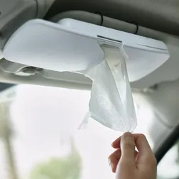 Car Sun Visor Tissue Dispenser with Refillable Plastic Container