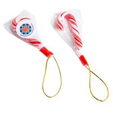 Festive Peppermint Candy Canes with Full Colour Sticker