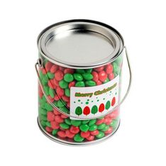 Clear PVC Bucket Filled with Rainbow Chewy Fruit Confections