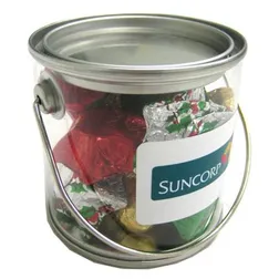 Chocolate Filled Christmas Gift Bucket with Full Colour Stickers