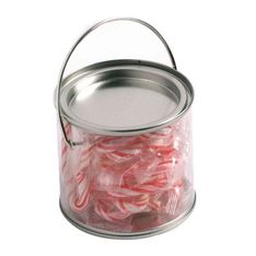 Christmas Candy Cane Filled Bucket Gift Idea