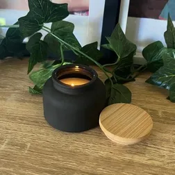 Dream Candle Glass Jar Soy Wax Vanilla Scent Bamboo Lid