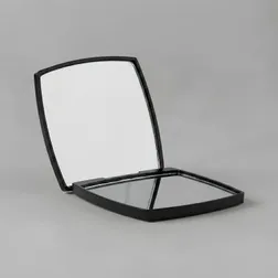 Remo Compact Mirror Black Plastic Flip Opening Magnifying