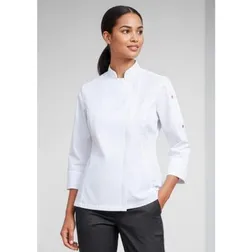 Alfresco Ladies Long Sleeve Chef Jacket UPF Rated Recycled Polyester Cotton