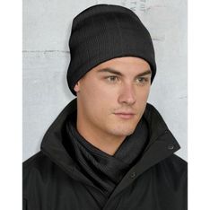 Cable Knit Beanie with Fleece Headband