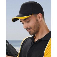 Heavy Brushed Cotton Triple Contrast Sandwich Peak Baseball Cap