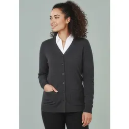 Womens Button Front Merino Wool Blend Cardigan