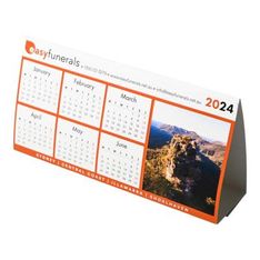 Compact Full Colour Desk Calendar with 12 Month View