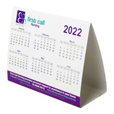 Compact 12 Month Desktop Calendar Full Colour