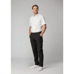 Mens Comfort Waist Cargo Pants Lightweight Twill Stretch