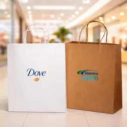 Kraft Paper Shopping Bag with Rope Handles