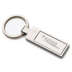 Rectangle Silver Alloy Executive Key Ring with Gift Box
