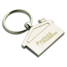 Silver Alloy House Shaped Keyring with Gift Box