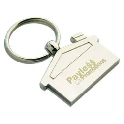 Silver Alloy House Shaped Keyrings With Box