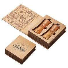 Besancon Acacia Wood Salt Pepper Mills Gift Set