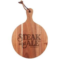 Glencoe Solo Acacia Wood Round Serving Board with Knife