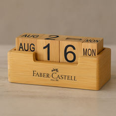 Sustainable Bamboo Varnished Desktop Perpetual Calendar