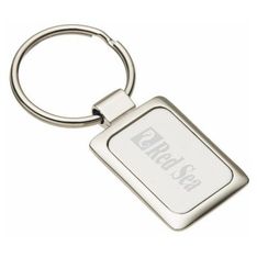 Rectangular Nickel Keyring with Epoxy Dome
