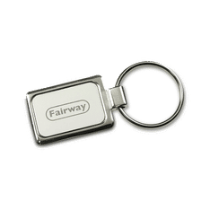 Accent Rectangular Nickel Keyring with Epoxy Dome