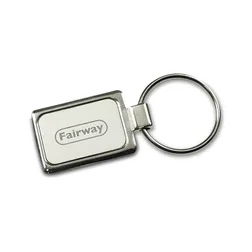 Accent Rectangular Nickel Keyring with Epoxy Dome