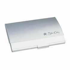 Deluxe Silver Metal Dual Finish Business Card Holder