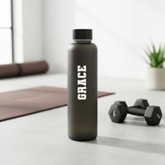 Grace 550ml Matte Black Glass Bottle with Screw Lid