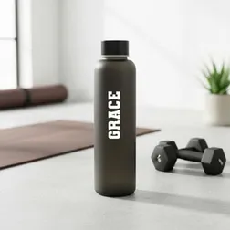Grace 550ml Matte Black Glass Bottle with Screw Lid