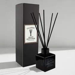 Classic Reed Diffuser 50ml Square Glass Bottle Black Sandalwood Scent