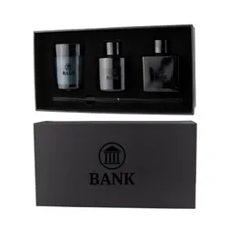 Matte Black Glass Aroma Diffuser and Wax Candle Gift Set