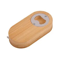 Wood and Metal Bottle Opener with Tape Measure
