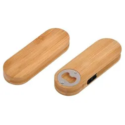 Natural Wood and Metal Bottle Opener