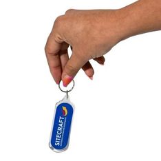 Clear Acrylic Oval Keychain with Professional Branding Area