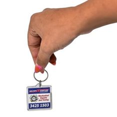 Clear Acrylic Square Keychain with Insert Branding