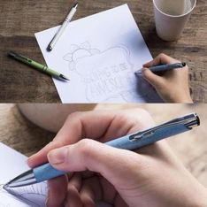 Wheat Straw Ballpoint Pen with Silver Chrome Trim