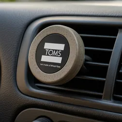Kozo Magnetic Car Phone Holder Recycled ABS Plastic Silver Round
