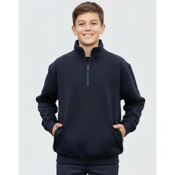 Kids Half Zip Cotton Rich Fleece Pullover with UPF 50+ Sun Protection