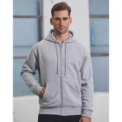 Cotton Blend Full Zip Fleece Hoodie with Handwarmer Pockets