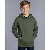 Kids Close Front Contrast Fleece Hoodie with Kangaroo Pocket
