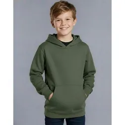 Kids Close Front Contrast Fleece Hoodie with Kangaroo Pocket