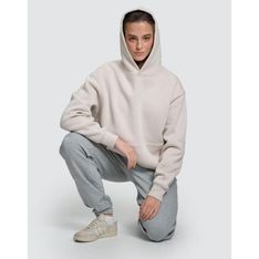Oversized Heavyweight Cotton RPET Fleece Hoodie with Kangaroo Pocket