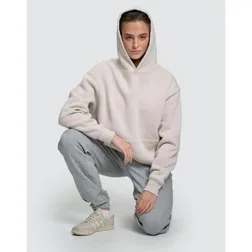 Oversized Heavyweight Cotton RPET Fleece Hoodie with Kangaroo Pocket