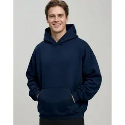 Oversized Heavyweight Cotton RPET Fleece Hoodie with Kangaroo Pocket