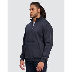 Unisex Heavy Duty CVC Fleece Half Zip with Recycled Polyester