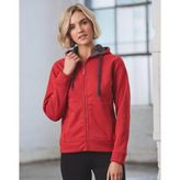 Ladies Bonded Fleece Full Zip Hoodie Contrast Lining