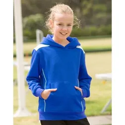 Kids Contrast Panel Fleece Hoodie with Kangaroo Pocket
