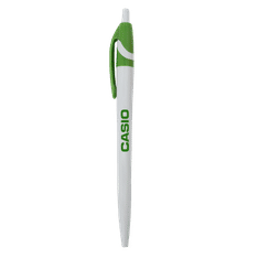 Electro Retractable Ballpoint Pen White Barrel Vibrant Colour Accents